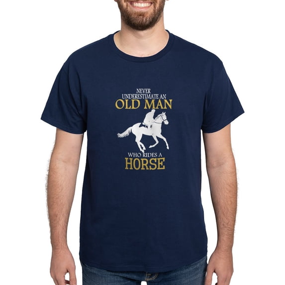 CafePress - Never Underestimate Horse Rider Old Man T Shirt - Men's Classic Graphic Cotton T-Shirt
