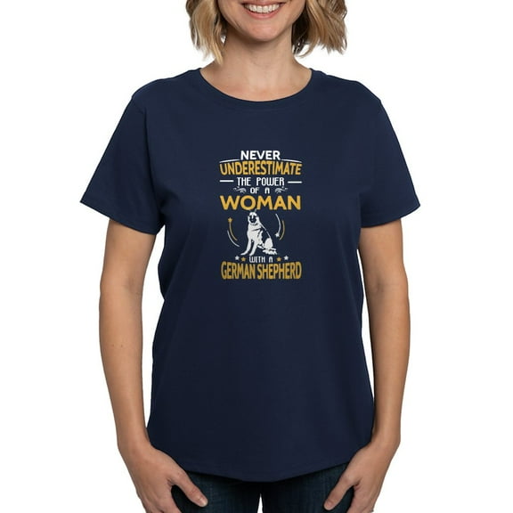 CafePress - Never Underestimate Woman With A German Sh T Shirt - Women's Traditional Fit Dark T-Shirt