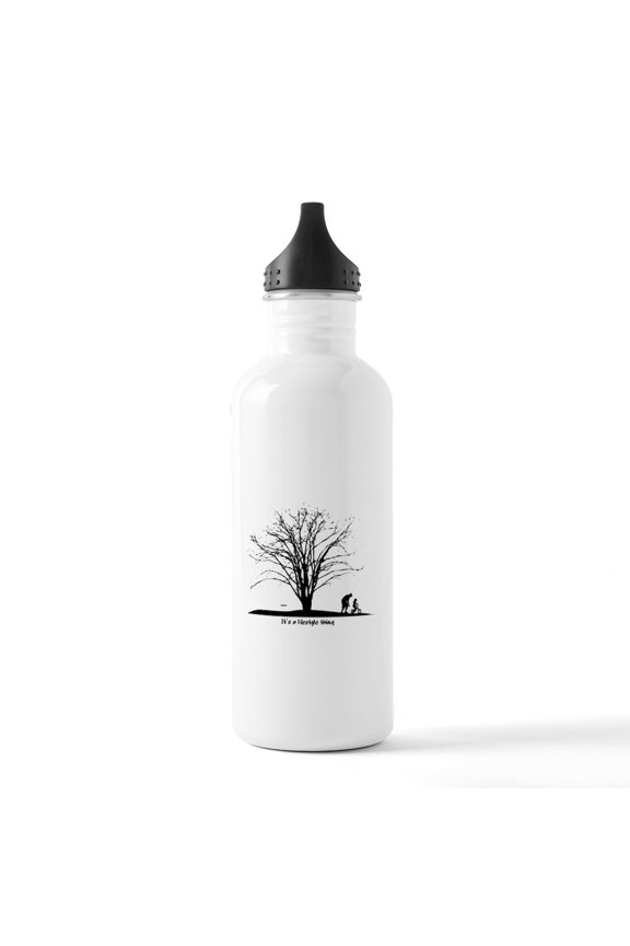 - New Beginnings Learning To Ride Dad Daughter Stain - Stainless Steel Water Bottle, Sports Bottle, 1.0L