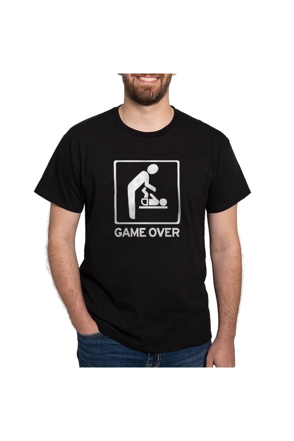 - New Dad To Be Game Over Dia Dark T Shirt - Men's Classic Graphic Cotton T-Shirt