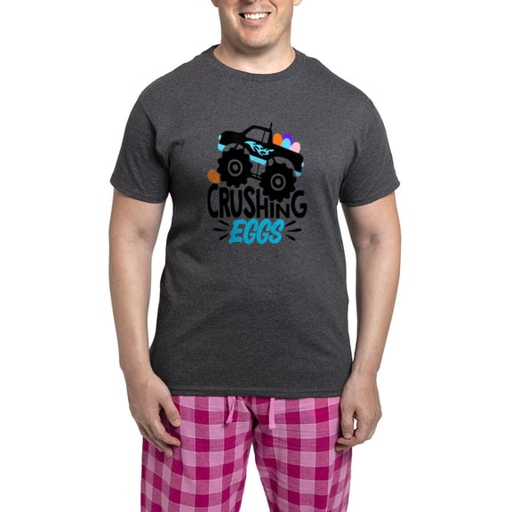 CafePress - New Easter Monster Truck C Men's Charcoal Pajamas - Men's Loose Fit, Cotton - 2 Piece Pajama Set