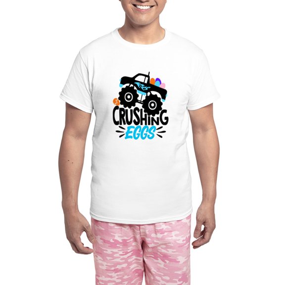 CafePress - New Easter Monster Truck Crushing Eggs Pajamas - Men's Light Loose Fit Cotton Pajama Set