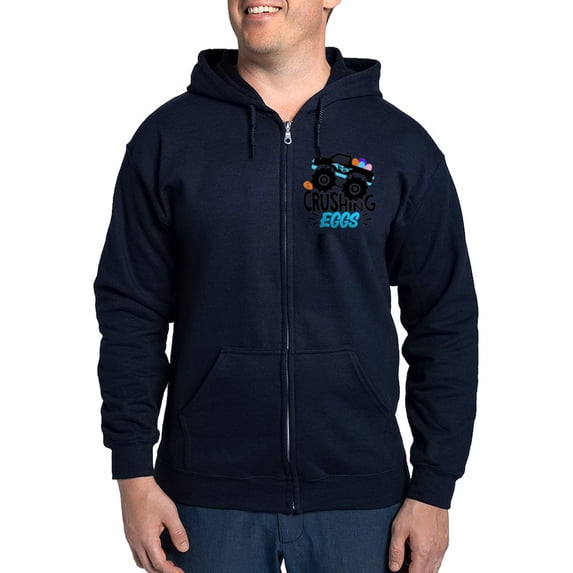 CafePress - New Easter Monster Truck Crushing Eggs Sweatshirt - Zip Hoodie, Classic Hooded Sweatshirt with Metal Zipper