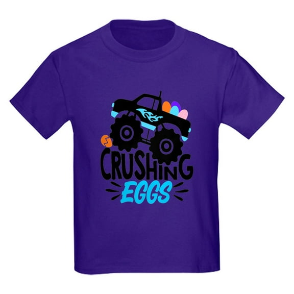 CafePress - New Easter Monster Truck Crushing Eggs T Shirt - Dark T-Shirt Kids XS-XL