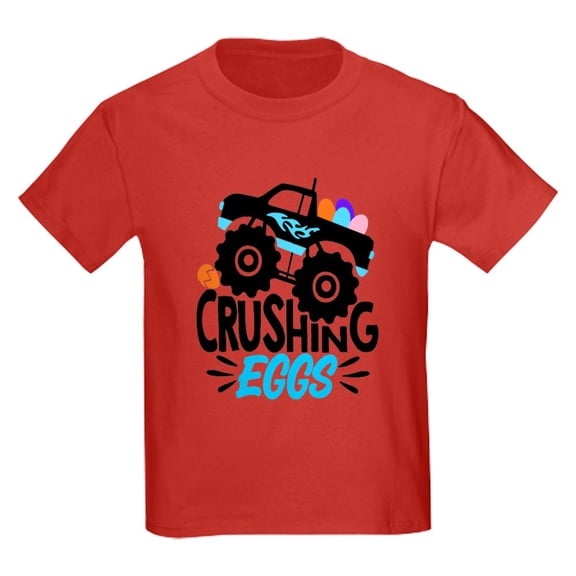 CafePress - New Easter Monster Truck Crushing Eggs T Shirt - Dark T-Shirt Kids XS-XL