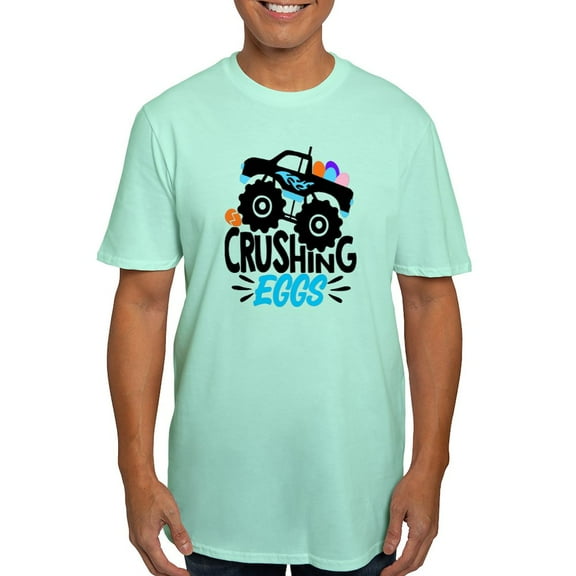 CafePress - New Easter Monster Truck Crushing Eggs T Shirt - Men's Fitted T-Shirt