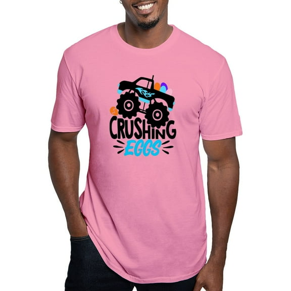 CafePress - New Easter Monster Truck Crushing Eggs T Shirt - Men's Fitted T-Shirt