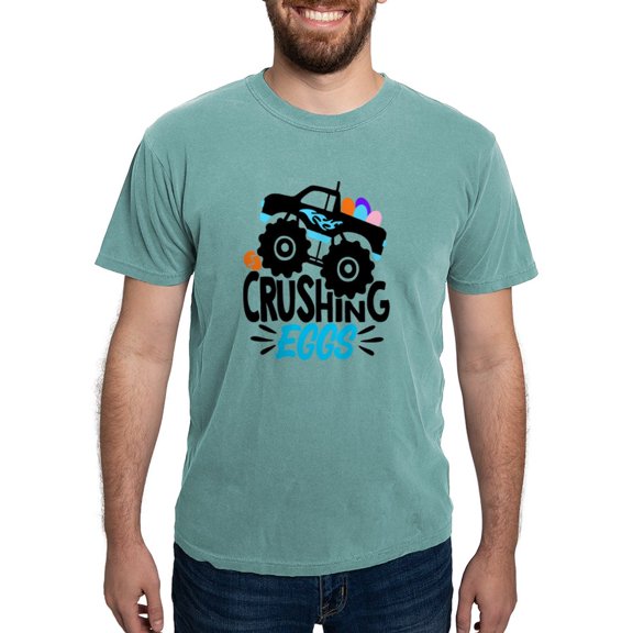 CafePress - New Easter Monster Truck Crushing Eggs T Shirt - Mens Comfort Colors Shirt