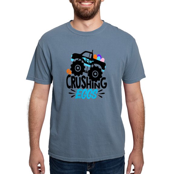 CafePress - New Easter Monster Truck Crushing Eggs T Shirt - Mens Comfort Colors Shirt