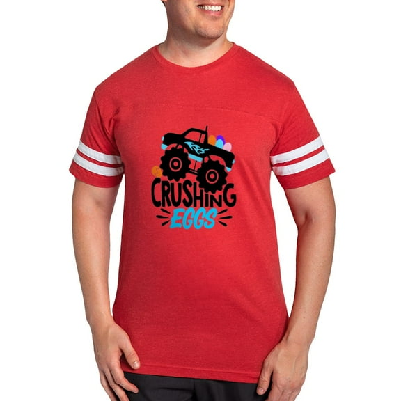 CafePress - New Easter Monster Truck Crushing Eggs T Shirt - Mens Football Shirt