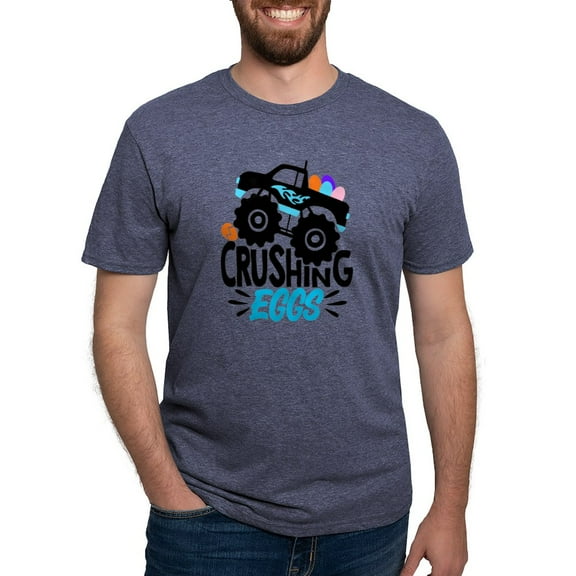 CafePress - New Easter Monster Truck Crushing Eggs T Shirt - Mens Tri-blend T-Shirt