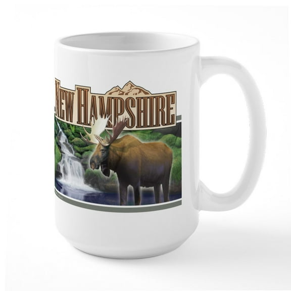 CafePress - New Hampshire Moose Large Mug - 15 oz Ceramic Large White Novelty Mug