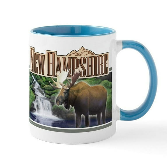 CafePress - New Hampshire Moose Mug - 11 oz Ceramic Mug - Novelty Coffee Tea Cup