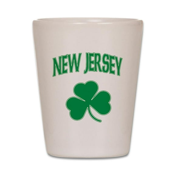 CafePress - New Jersey Irish Shamrock - White Shot Glass, Unique and Funny Shot Glass
