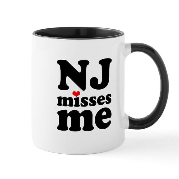 CafePress - New Jersey Misses Me Mug - 11 oz Ceramic Mug - Novelty Coffee Tea Cup