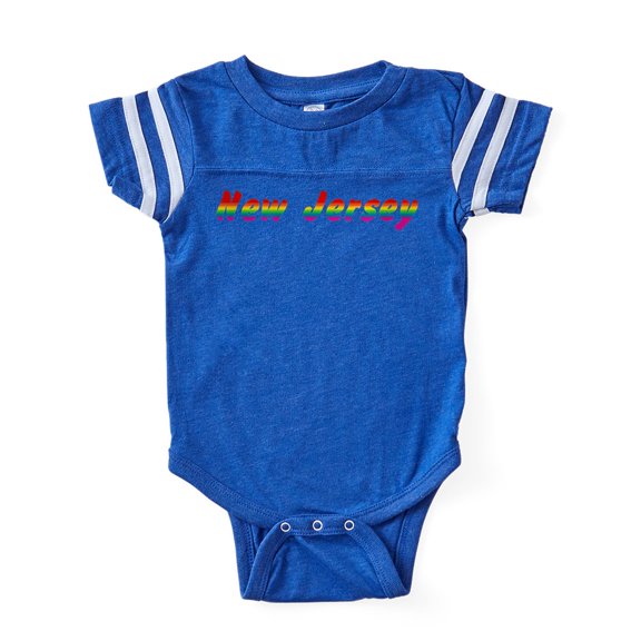 CafePress - New Jersey Rbw Txt - Cute Infant Baby Football Bodysuit