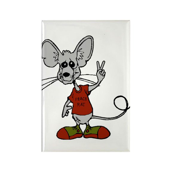 CafePress - New Peace_Red - Rectangle Magnet, 2"x3" Refrigerator Magnet