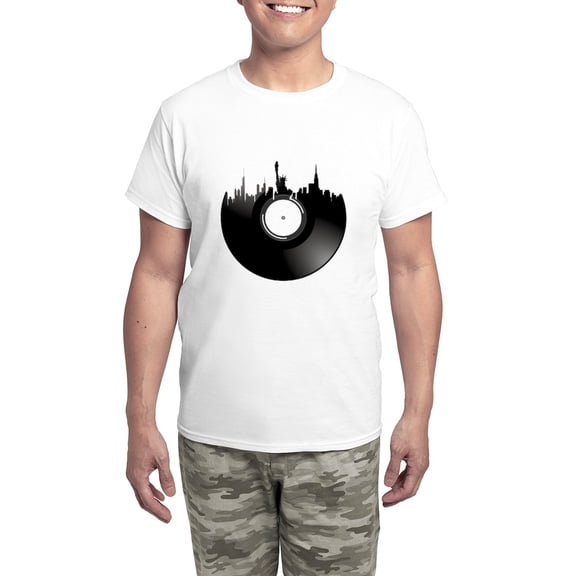 CafePress - New York City Vinyl Record Pajamas - Men's Light Loose Fit Cotton Pajama Set