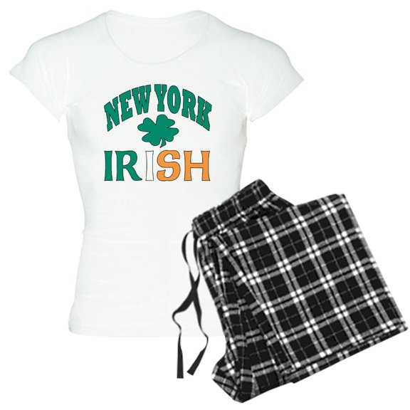 CafePress - New York Irish Women's Light Pajamas - Women's Short Sleeve Print T-Shirt and Pants Light Cotton Pajama Set