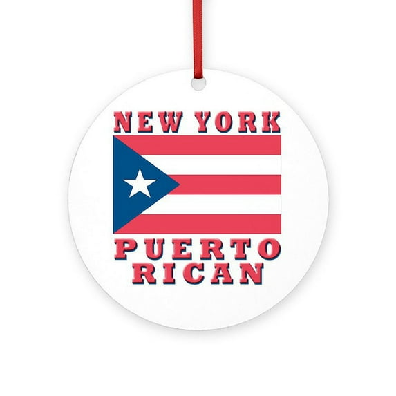 CafePress - New York Puerto Rican - Round Wood Ornament 4"