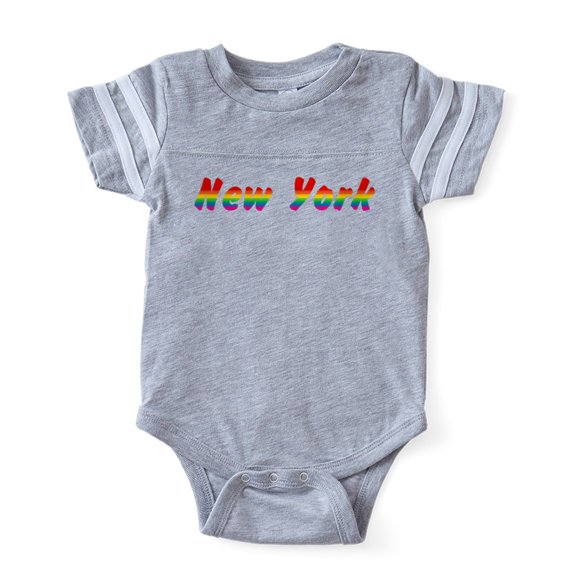 CafePress - New York Rbw Txt - Cute Infant Baby Football Bodysuit