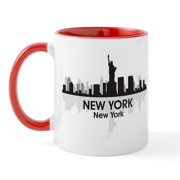 CafePress - New York Skyline Mug - 11 oz Ceramic Mug - Novelty Coffee Tea Cup
