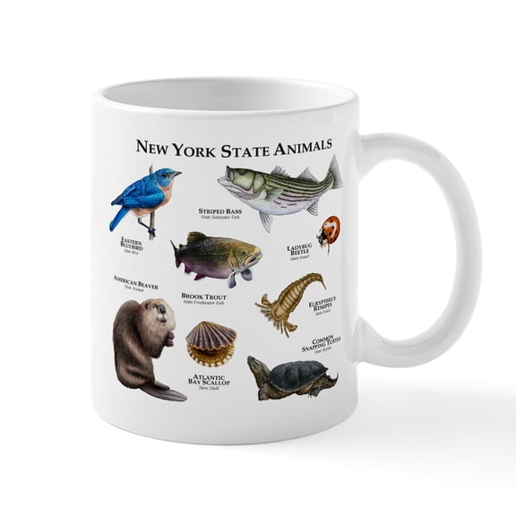 CafePress - New York State Animals Mug - 11 oz Ceramic Mug - Novelty Coffee Tea Cup