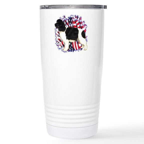 CafePress - Newfie Patriot Stainless Steel Travel Mug - Insulated Stainless Steel Travel Tumbler 20 oz.