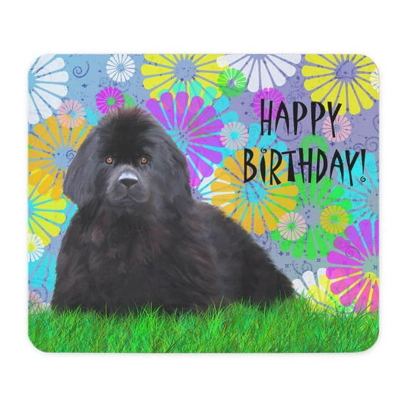 CafePress - Newfoundland Dog Birthday Card Mousepad - Non-slip Rubber Mousepad, Gaming Mouse Pad