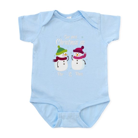 CafePress - Newlyweds New Husband Wife First Christm Body Suit - Baby Light Bodysuit, Size Newborn - 24 Months