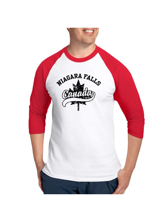 - Niagara Falls Canada Baseball Jersey - Cotton Baseball Jersey, 3/4 Raglan Sleeve Shirt