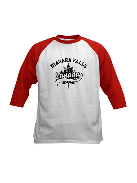 - Niagara Falls Canada Kids Baseball Jersey - Kids Cotton Baseball Jersey, 3/4 Sleeve Shirt