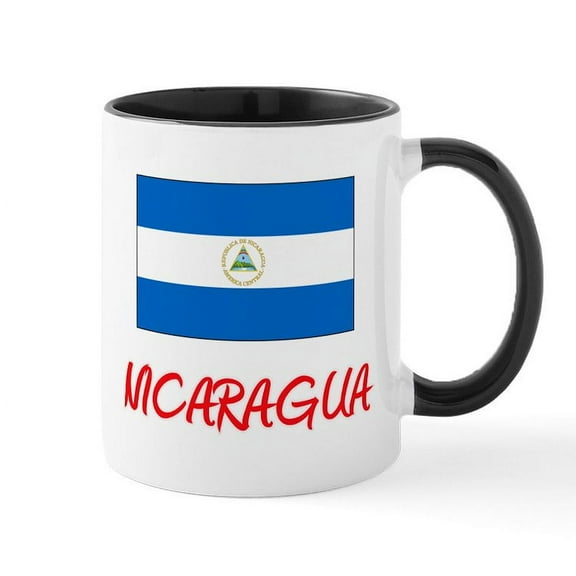 CafePress - Nicaragua Flag Artistic Red Design Mugs - 11 oz Ceramic Mug - Novelty Coffee Tea Cup