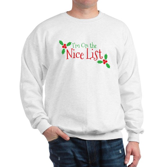 CafePress - Nice List Sweatshirt - Crew Neck Sweatshirt