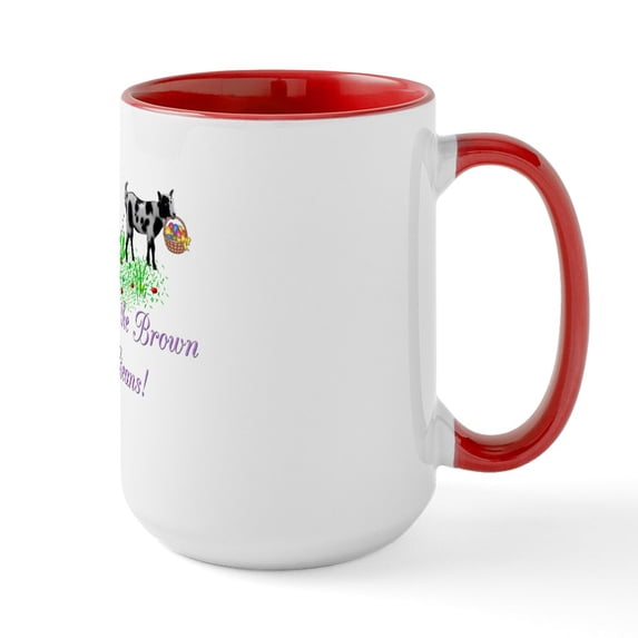 CafePress - Nigerian GOAT Brown Jellybeans Large Mug - 15 oz Ceramic Large White Novelty Mug