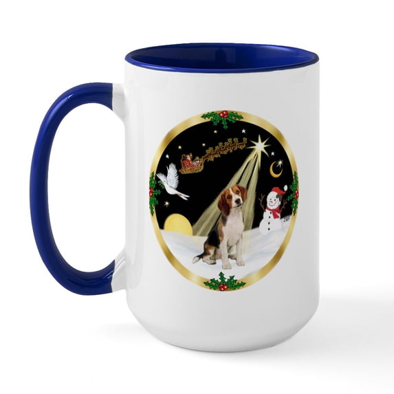 CafePress - Night Flight/Beagle Large Mug - 15 oz Ceramic Large White Novelty Mug