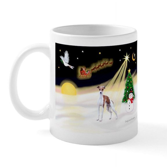 CafePress - Night Flight/Ital Greyhound Mug - 11 oz Ceramic Mug - Novelty Coffee Tea Cup