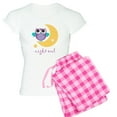 thumbnail image 1 of CafePress - Night Owl With Moon And Star Women's Light Paj - Women's Short Sleeve Print T-Shirt and Pants Light Cotton Pajama Set, 1 of 7