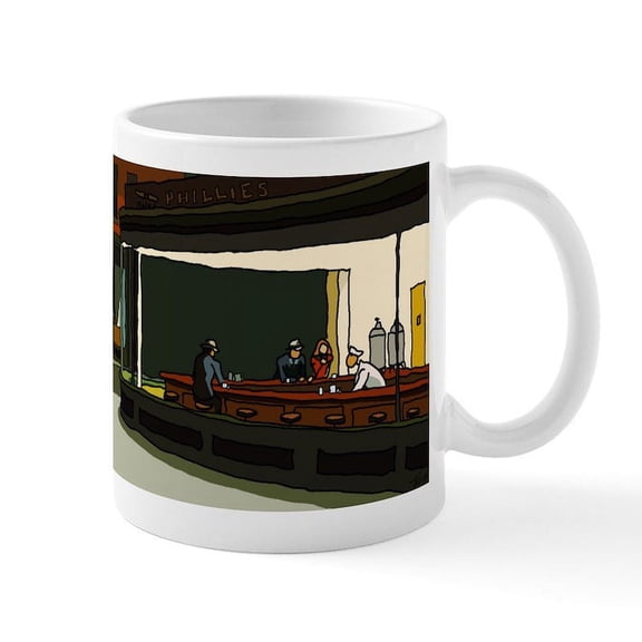 CafePress - Nighthawks S.F. Masterpiece Mug - 11 oz Ceramic Mug - Novelty Coffee Tea Cup