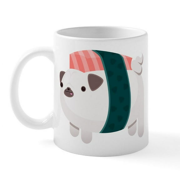 CafePress - Nigiri Pug Mug - 11 oz Ceramic Mug - Novelty Coffee Tea Cup