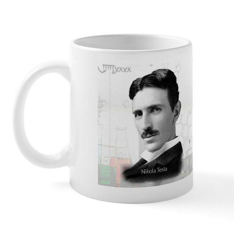 Cafepress - Nikola Tesla Historical Mugs - 11 oz Ceramic Mug - Novelty Coffee Tea Cup, Size: Small, White