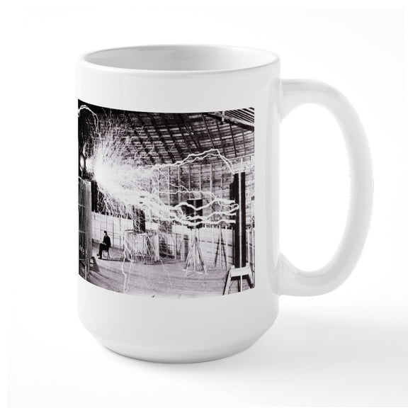 CafePress - Nikola Tesla Mugs - 15 oz Ceramic Large White Novelty Mug