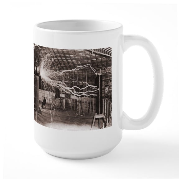 CafePress - Nikola Tesla Mugs - 15 oz Ceramic Large White Novelty Mug