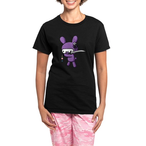 CafePress - Ninja Bunny Pajamas - Women's Short Sleeve Print T-Shirt and Pants Dark Cotton Pajama Set