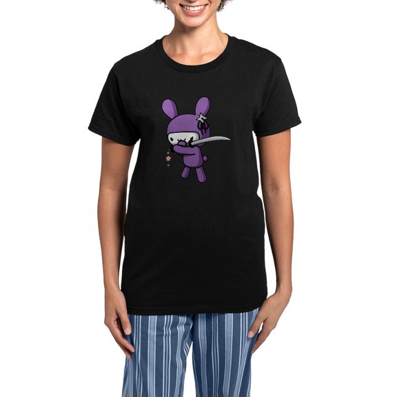 CafePress - Ninja Bunny Pajamas - Women's Short Sleeve Print T-Shirt and Pants Dark Cotton Pajama Set