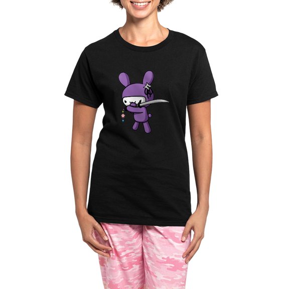 CafePress - Ninja Bunny Pajamas - Women's Short Sleeve Print T-Shirt and Pants Dark Cotton Pajama Set