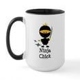 thumbnail image 1 of CafePress - Ninja Chick Large Mug - 15 oz Ceramic Large White Novelty Mug, 1 of 4