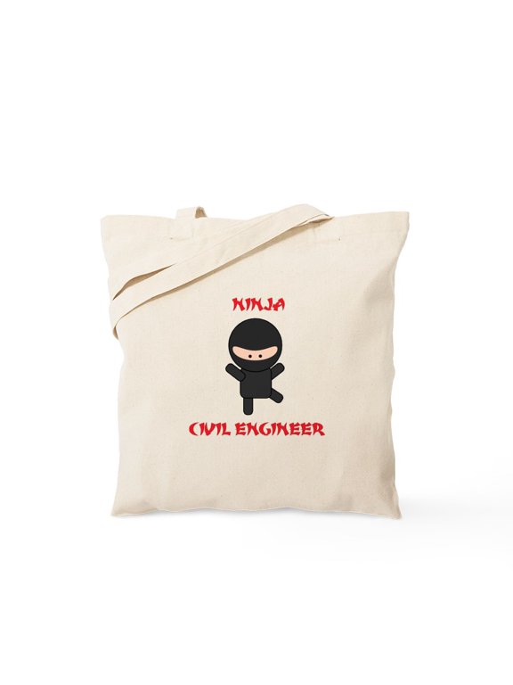 - Ninja Civil Engineer Tote Bag - Unisex Canvas Tote Bag, Beige, 1-Piece