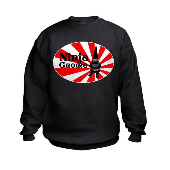 CafePress - Ninja Gnome Kids Sweatshirt - Kids Sweatshirt, Youth Crew Neck Sweatshirt
