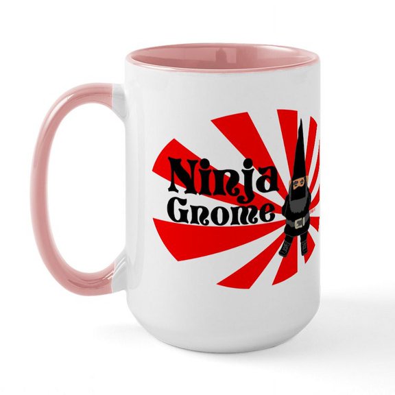 CafePress - Ninja Gnome Large Mug - 15 oz Ceramic Large White Novelty Mug